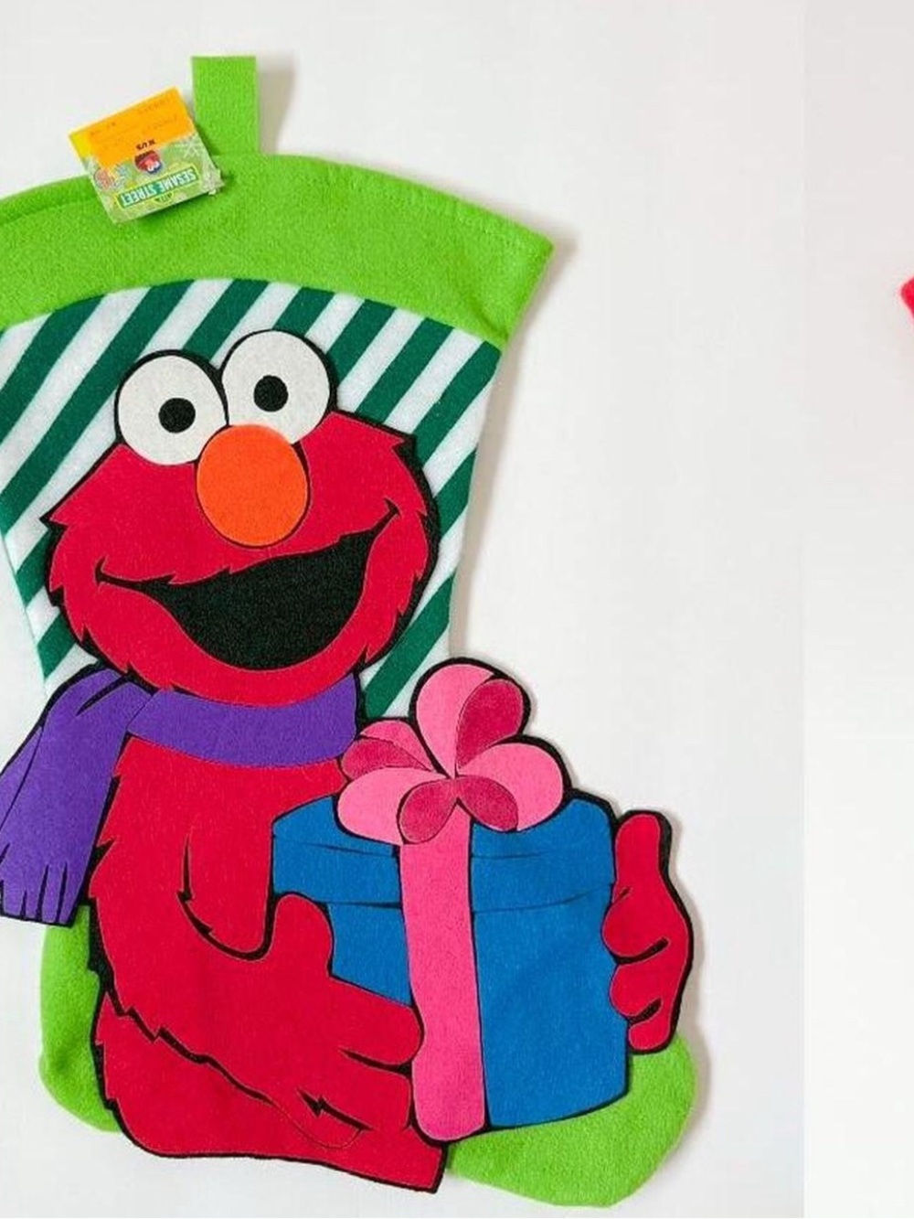 Y2K Sesame Street Elmo Christmas Stocking - Red Green, Blue, Pink, Orange, Purpl